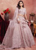 Premium Net Pink Bridal Wear Hand Work Lehenga Choli